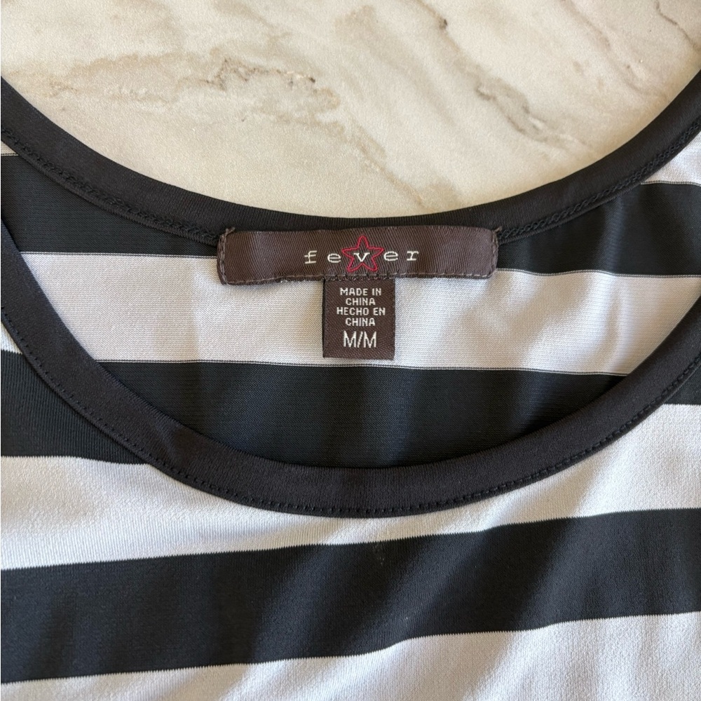 Fever Black and Grey Striped Dress - Picture 2 of 6